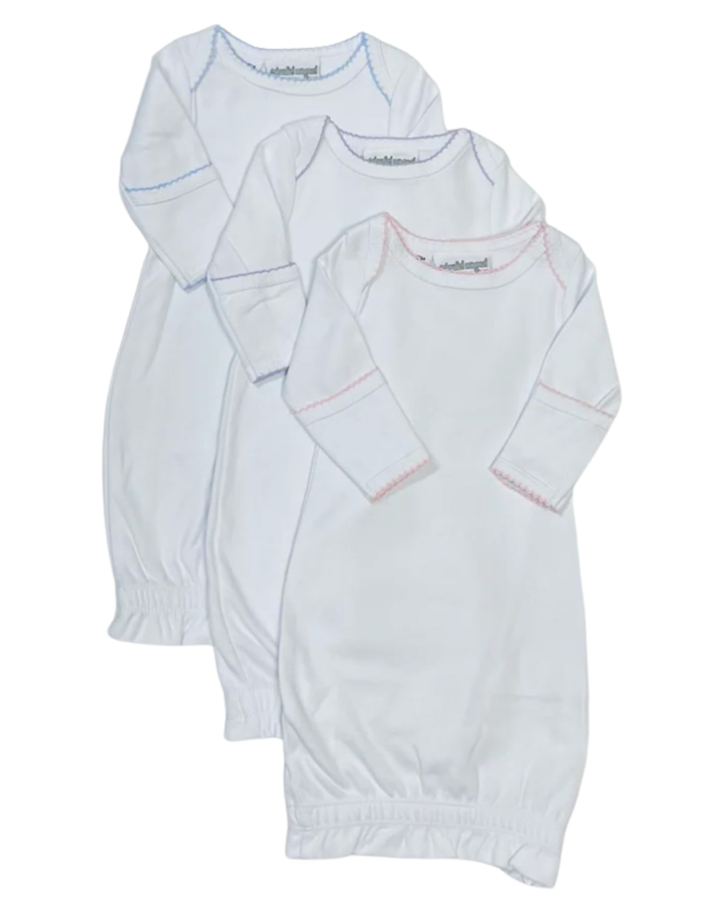 Picot Trim Baby Gown - No Snaps