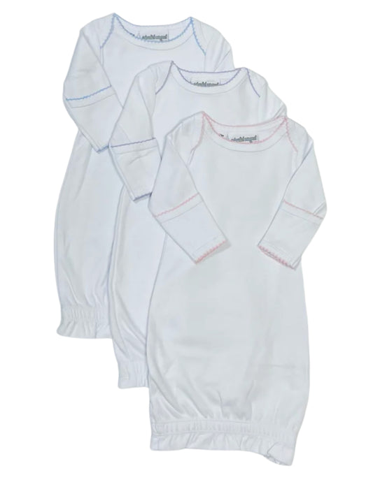 Picot Trim Baby Gown - No Snaps