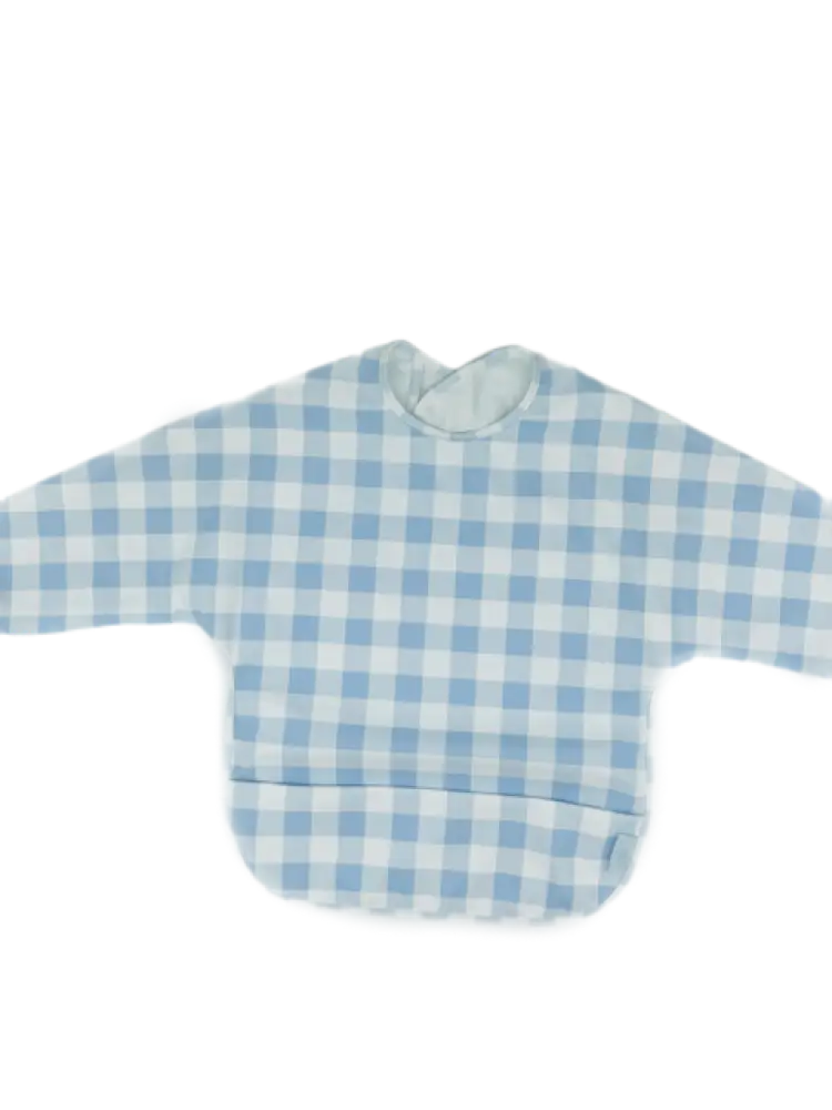 Blue Long Sleeve Bib Smock