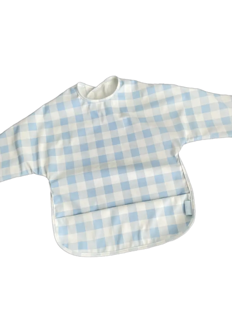 Blue Long Sleeve Bib Smock
