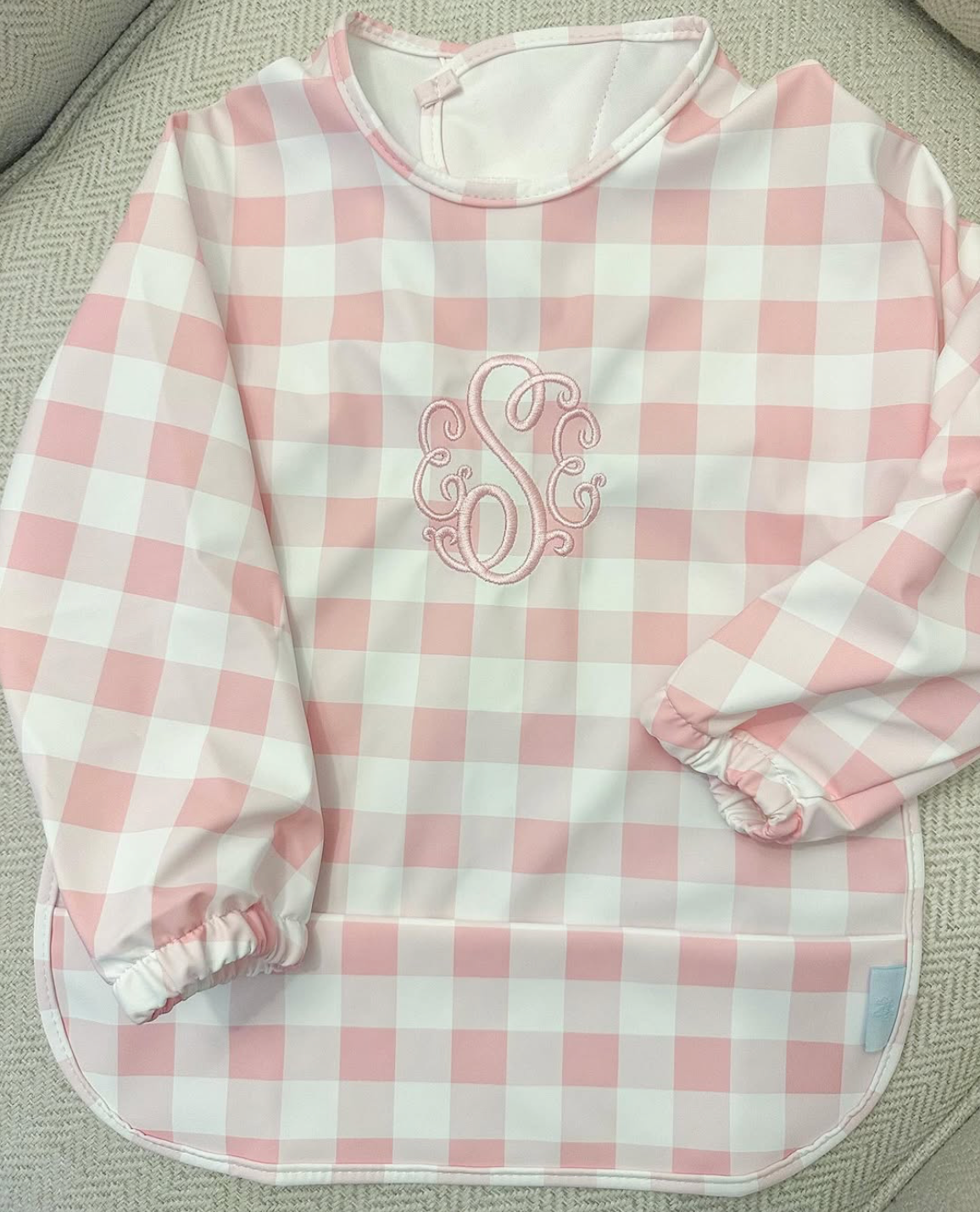 Pink Long Sleeve Bib Smock
